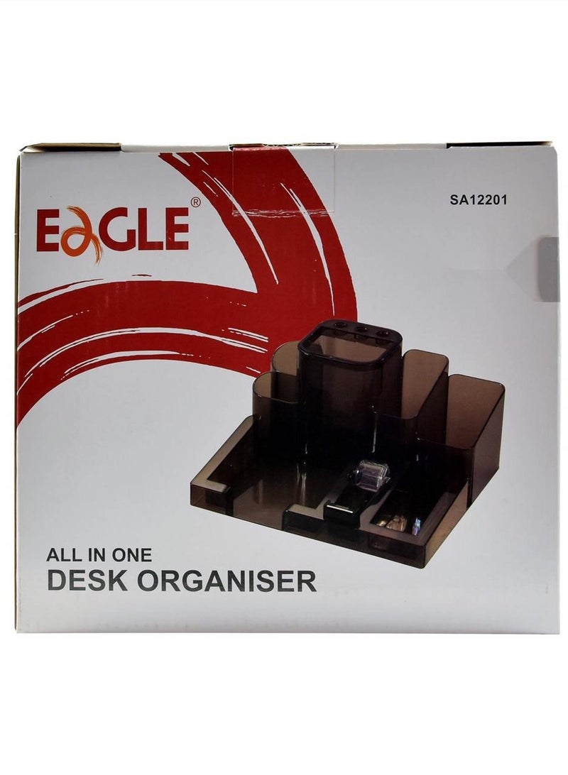 Eagle 8 Compartment Organizer Transparent Smoked Desk - Image 5