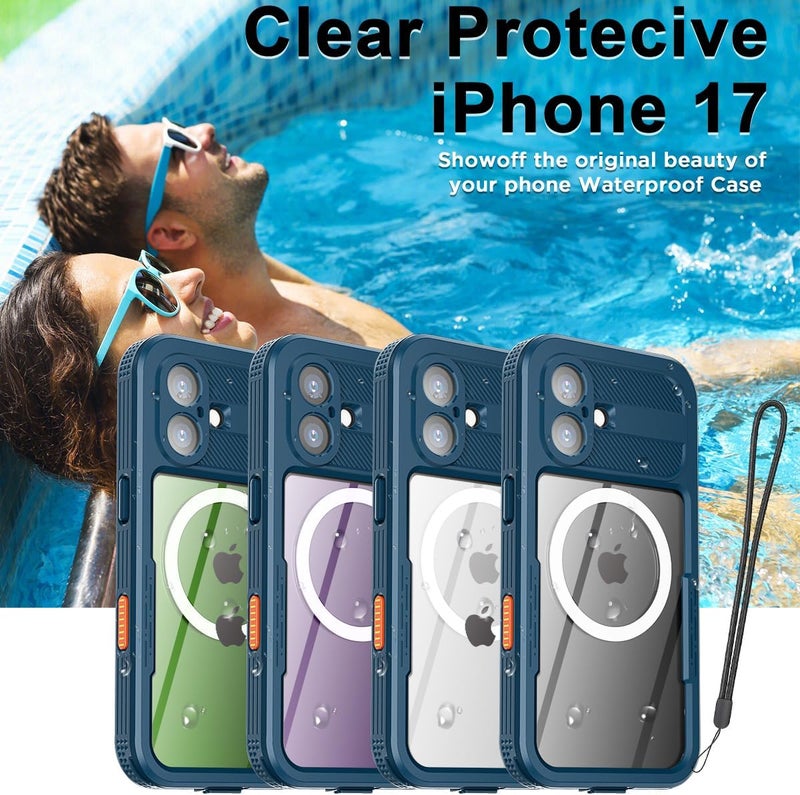ايه اي كيس غطاء المضاد للماء لهاتف iPhone 17 مع دعم MagSafe، مقاوم للماء والثلوج/الغبار/الص��مات، معتمد IP68، حماية كاملة للجسم 360 درجة، غطاء محكم الإغلاق تحت الماء لهاتف iPhone 17_1. - Image 3