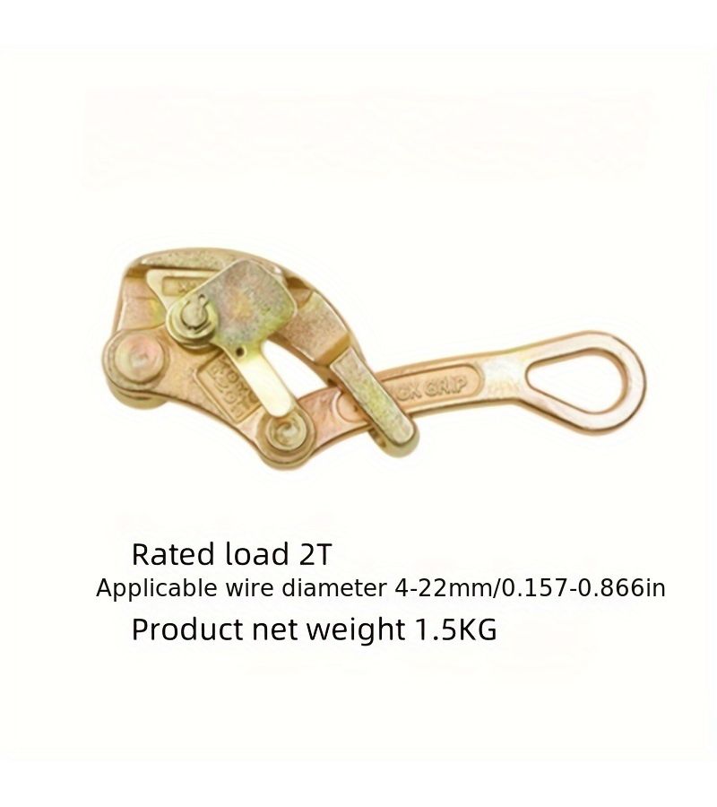 Steel Manual Cable Clamp 1 Ton Puller 2204 Lbs Load Capacity Industrial Rope Tool - Image 3