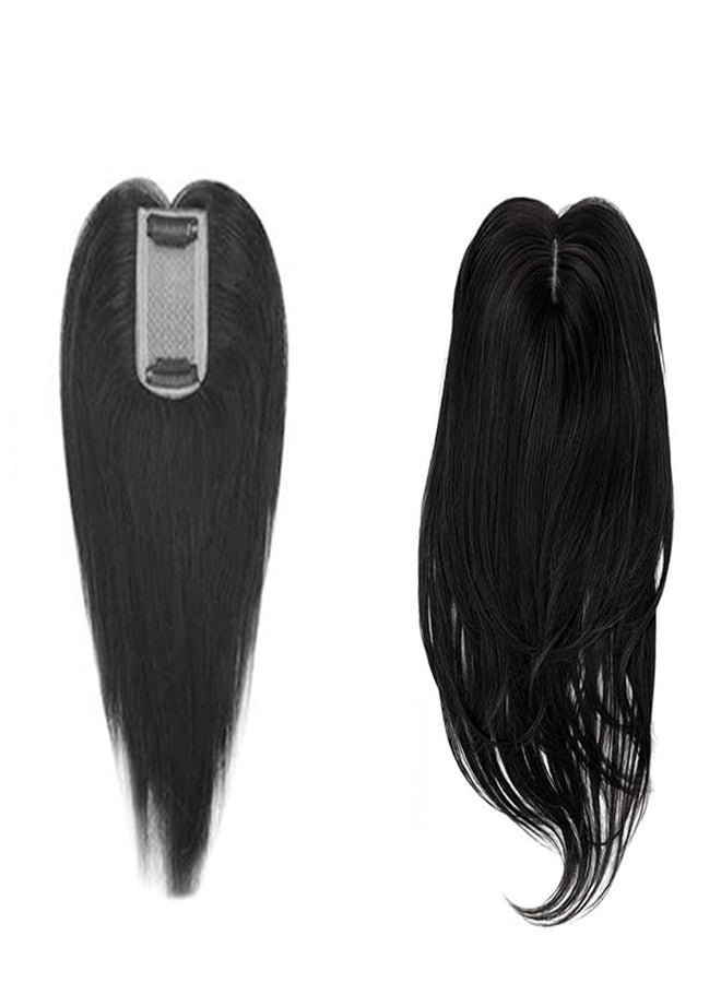 بلوشيا وصلة شعر بلوشيا ثنائية المشبك غير لامعة للنساء بلون طبيعي | وصلات شعر نسائية بطول 16 بوصة | وصلة شعر بمشابك (أسود طبيعي) - Image 3