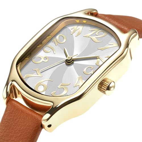 Asan Ge Womens Leather Strap Watch Dainty Waterproof Square Watch Vintage Watches for Small Wrists with Seconds and Numbers Dial Easy to Read for Everyday Style and Gift - Image 3