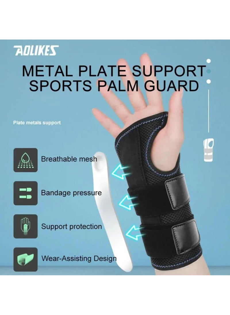 AOLIKES - Wrist Brace, Carpal Tunnel Wrist Strap, Adjustable Arm Compression Pain Relief Wrist Support Brace For Tendonitis, Arrthritis, Injuries, Wrist Pain, Sprains, (Right Hand Large Size, Pack Of 2pcs) - Image 1