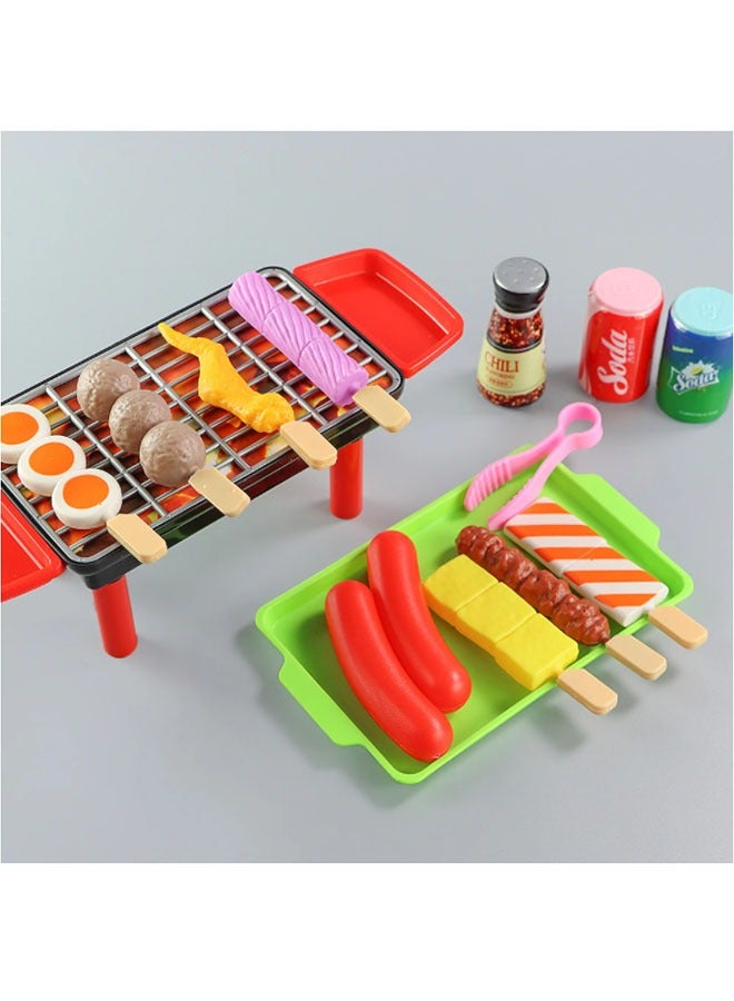 يتظاهر الأولاد والبنات بلعب ألعاب الشواء، ألعاب الشواء التفاعلية، ألعاب طبخ الطعام للأطفال، مجموعات تخييم للأطفال، هدايا للأولاد والبنات (27 قطعة) - Image 3