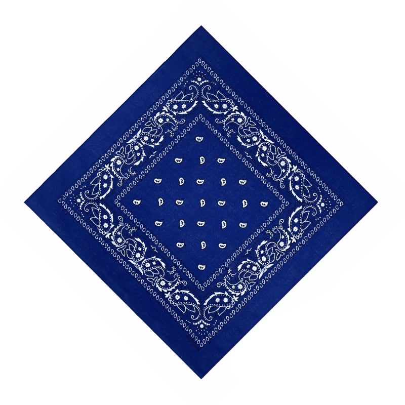 Cotton 74GSM Paisley Bandana HipHop Unisex Royal blue (cotton 90GSM) 