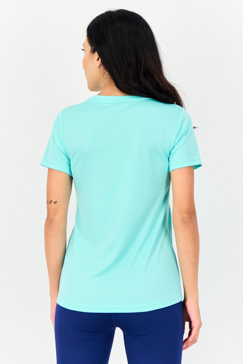 PUMA Women Sportswear Fit Brand Logo Short Sleeves Training T-Shirt, Mint Green - Image 4