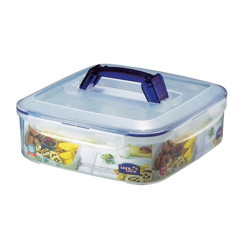 LOCK & LOCK LocknLock Square Food Storage Container - Airtight Leak Proof with Handle - BPA Free, Microwave & Dishwasher Safe - Image 1
