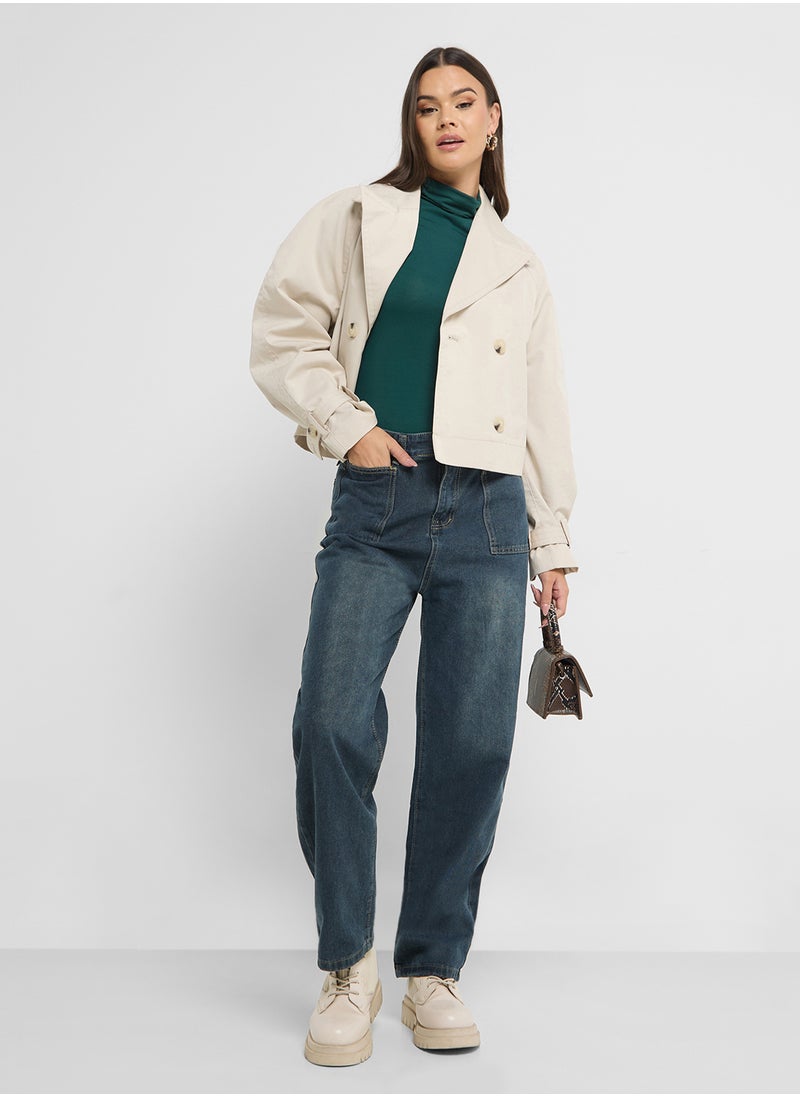 Ginger - High Rise Straight Fit Vintage Wash Jeans - Image 1