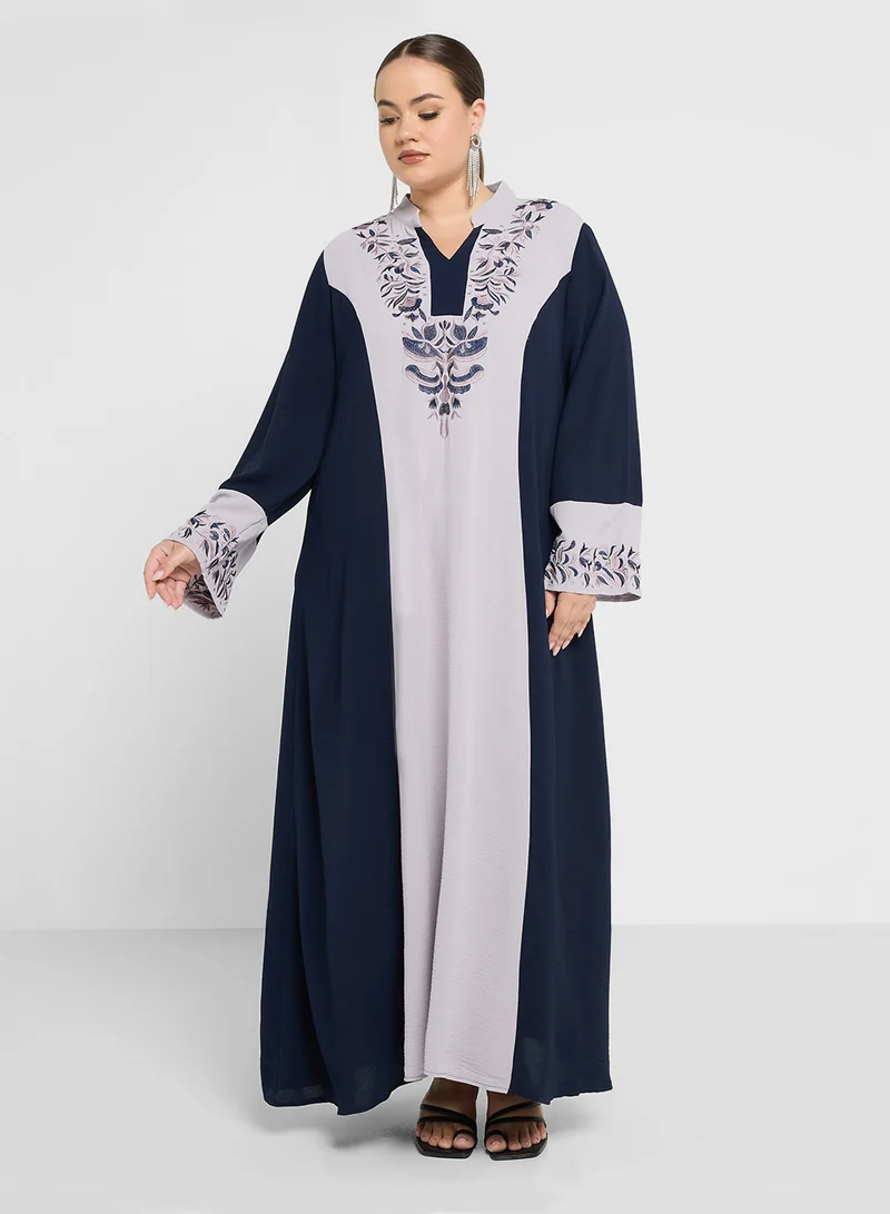 Khizana Plus size two tone dress