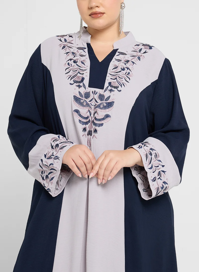 Khizana Plus size two tone dress