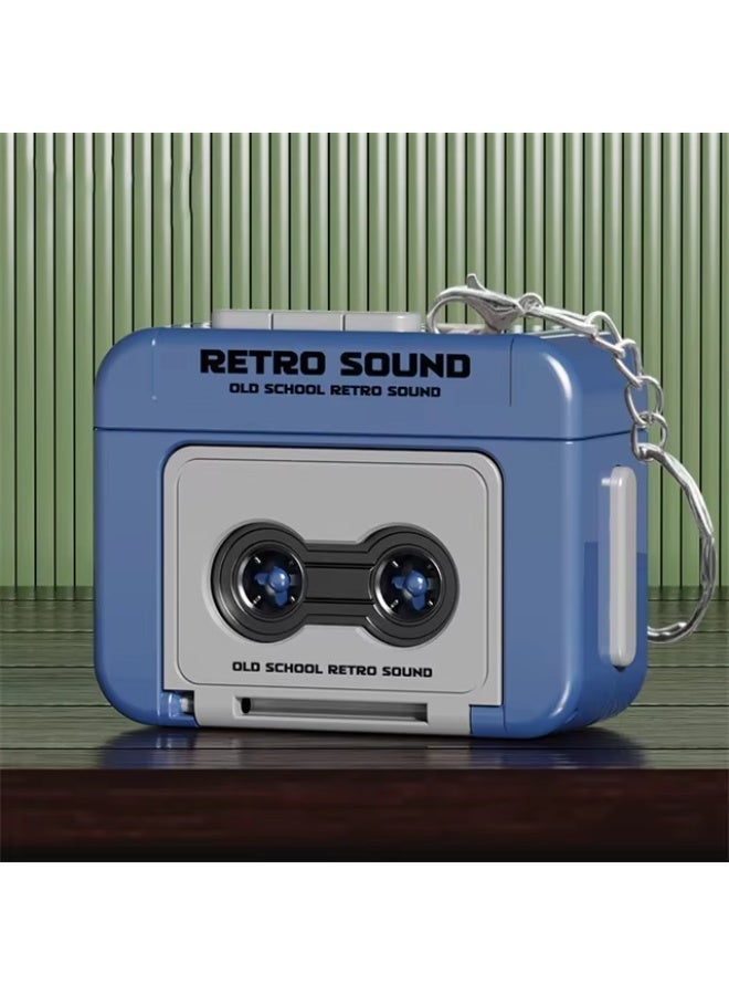 ريترو مسجل كاسيت Retro Sound المحمول، تصميم عتيق، مع ميدالية للتعليق، لتسجيل رسائل صوتية رومانسية وتهنئات المناسبات والاحتفاظ بالذكريات - Image 2