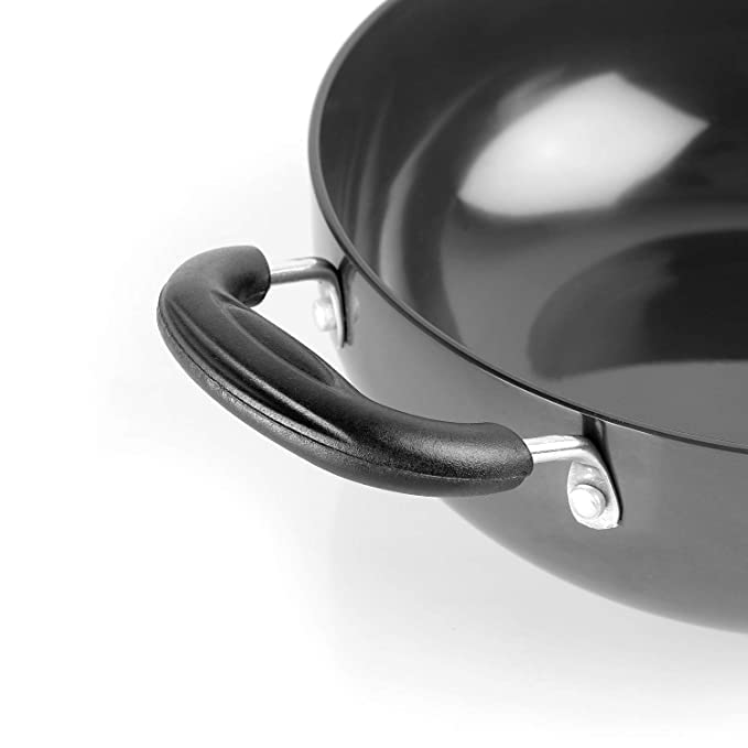 RBGIIT Hard Anodised Induction Kadhai 3 mm Thick 2 Liters Heavy Quality with SS Lid Induction Bottom Cookware Set Hard Anodised 1 Piece_1 - Image 2