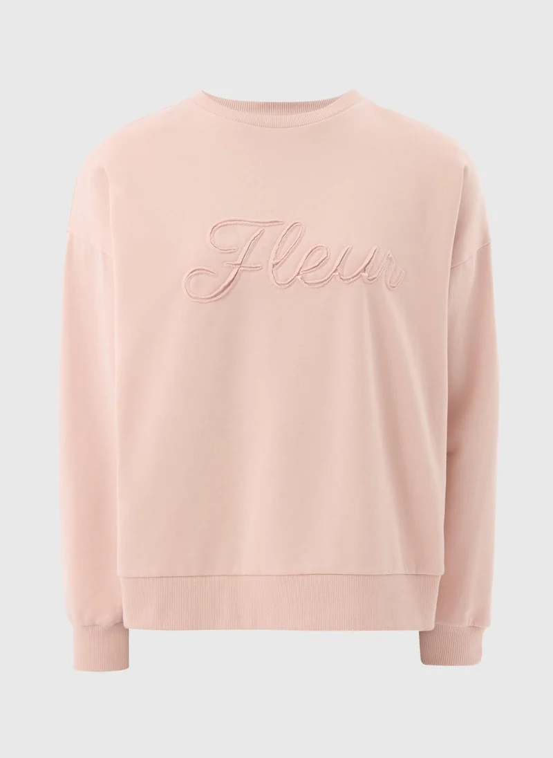 Matalan Pink Applique Fleur Sweatshirt