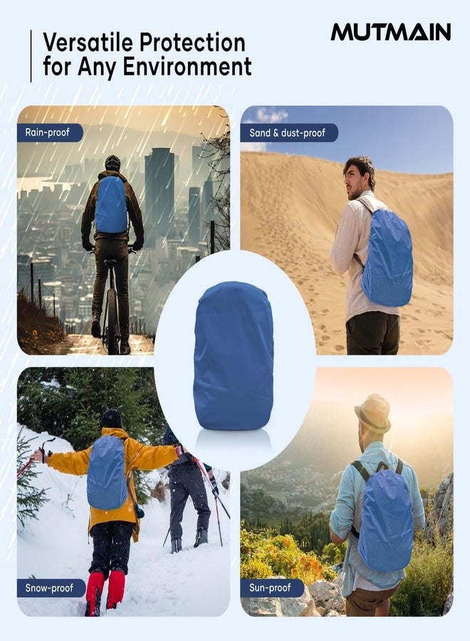 MUTMAIN Bag Cover Waterproof 40L to 50L PU Coated Rain Cover for Backpack Bags, Suitable Bags for Laptop, School, Tail, Trekking, Travel Bag with Adjustable Buckle (Royal Blue) - Image 4
