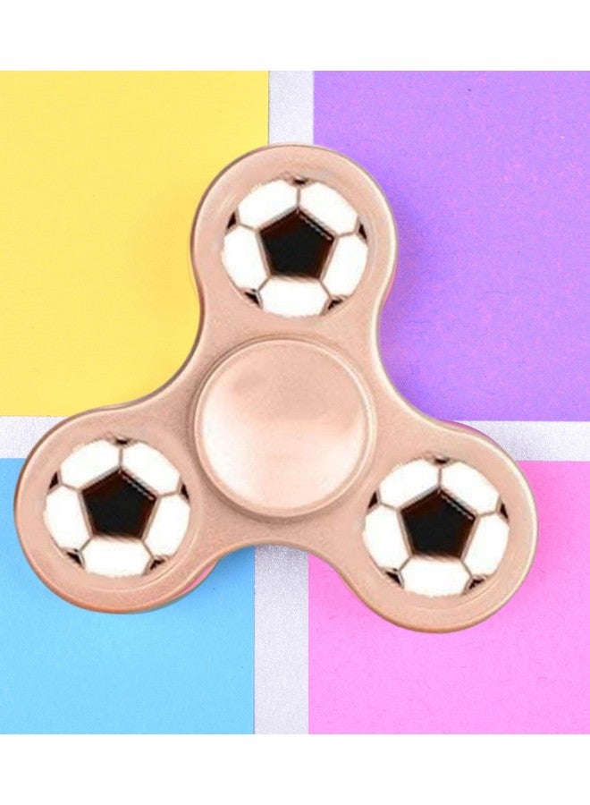 Premsons® Hand Spinner Desk Toy - High Speed Smooth Finger Spin Sensory Fidget Stress Relief Game Play for Kids & Adults - Birthday Party Gift - Metal - Copper Football Classic - Image 4