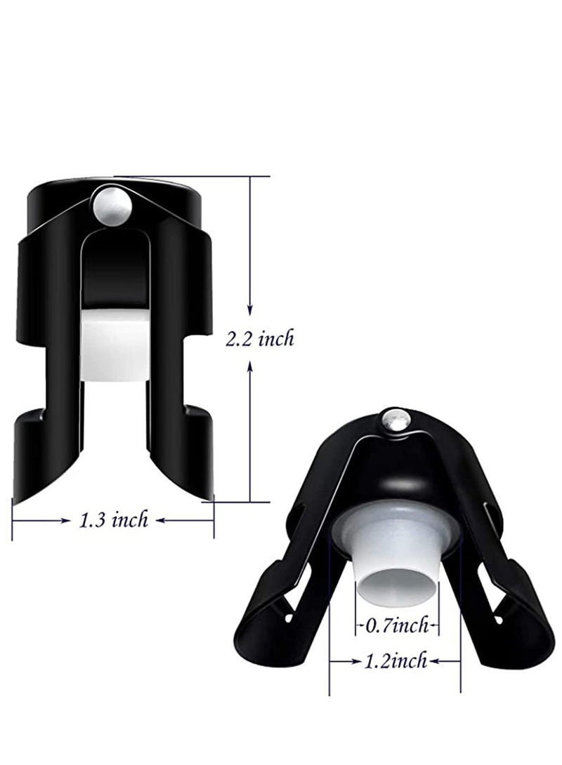 NIBEMINENT Champagne Stoppers Stainless Steel Black Sealer Stopper 3 Pack - Image 2