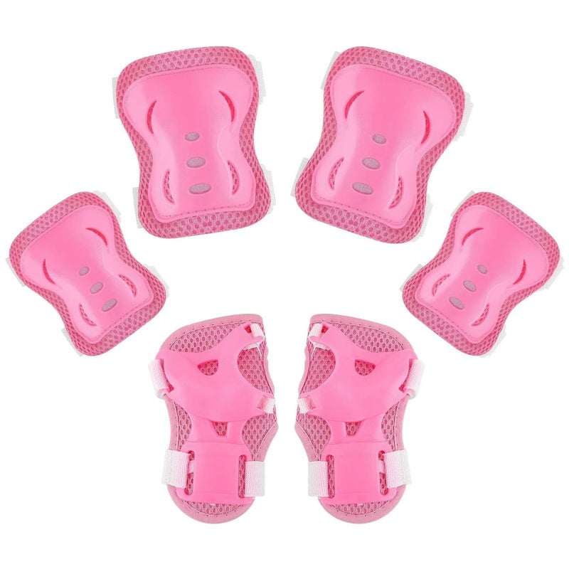 Spartan Knee Elbow and Wrist Protective Set XS – Pink | Foam Cushion with Slide Caps | Soft Fleece Liner | Flex Velcro Straps | Youth Size XS (3‑7 Years) Multi‑Joint Safety Gear SP‑9062XS - Image 1