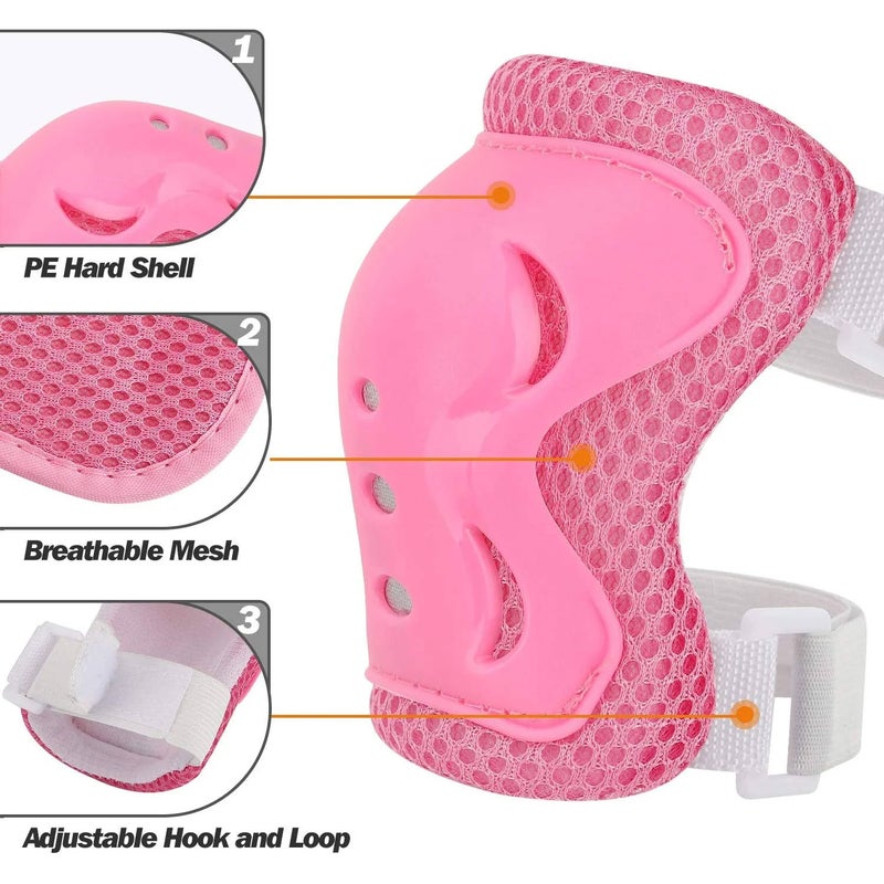 Spartan Knee Elbow and Wrist Protective Set XS – Pink | Foam Cushion with Slide Caps | Soft Fleece Liner | Flex Velcro Straps | Youth Size XS (3‑7 Years) Multi‑Joint Safety Gear SP‑9062XS - Image 2