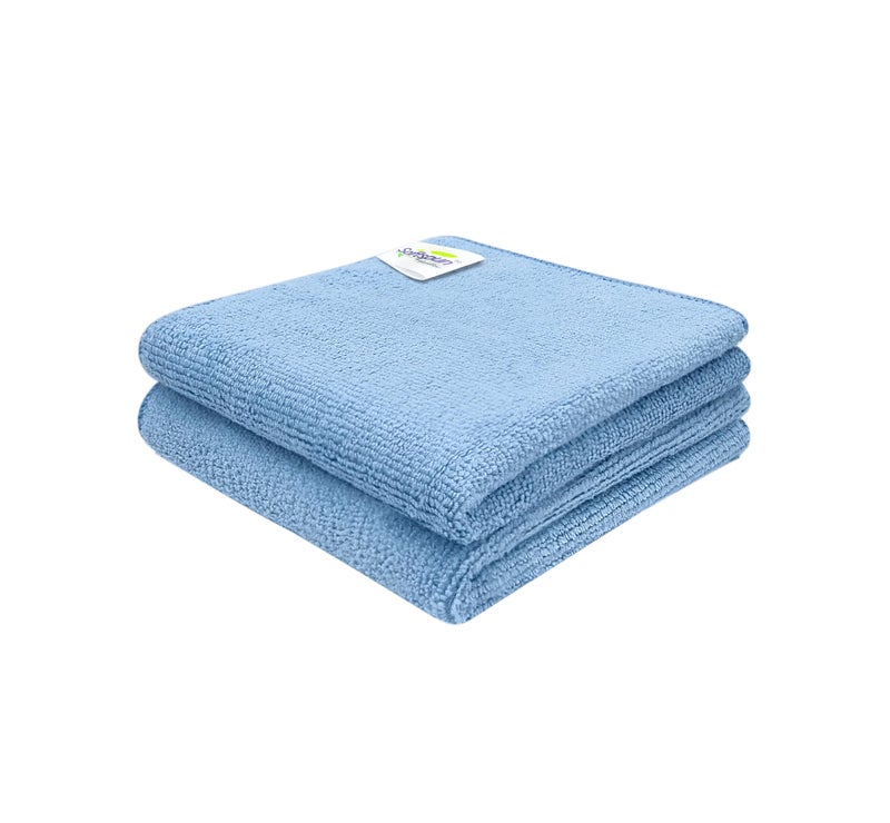 SOFTSPUN Microfiber Baby Hand & Face Wipes 30x30 Cms, 2 Piece Towel Set, 340 GSM Sky Blue! Super Soft & Silky for Hand, Face and Body - Hypoallergenic Sensitive Skin Wipes & Washcloths. - Image 1