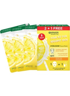 Garnier SkinActive Fast Bright Tissue Mask Bundle 2+1 Free  - Image 2