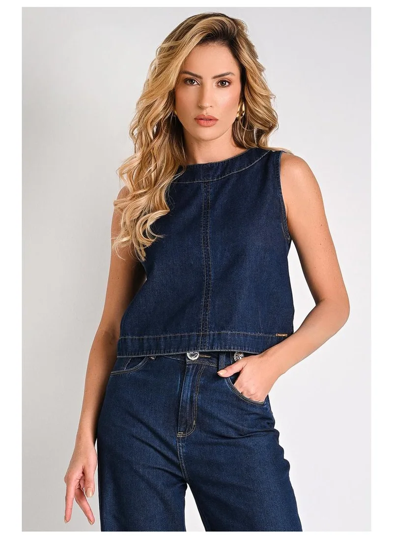 Denim A-line Blouse