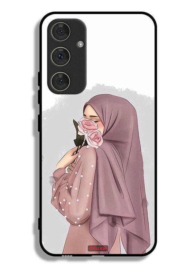 Tolwak غطاء حماية لهاتف Samsung Galaxy A54 5G يحمل صورة فتاة تحمل الورود - Image 1