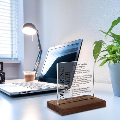 VYNWPDFLI Difference Maker Definition Sign, Inspirational Gift for Leader Mentor Teacher Coach, Appreciation Plaque 4x4 Inch Acrylic Desk Decor,LYY91 - Image 3