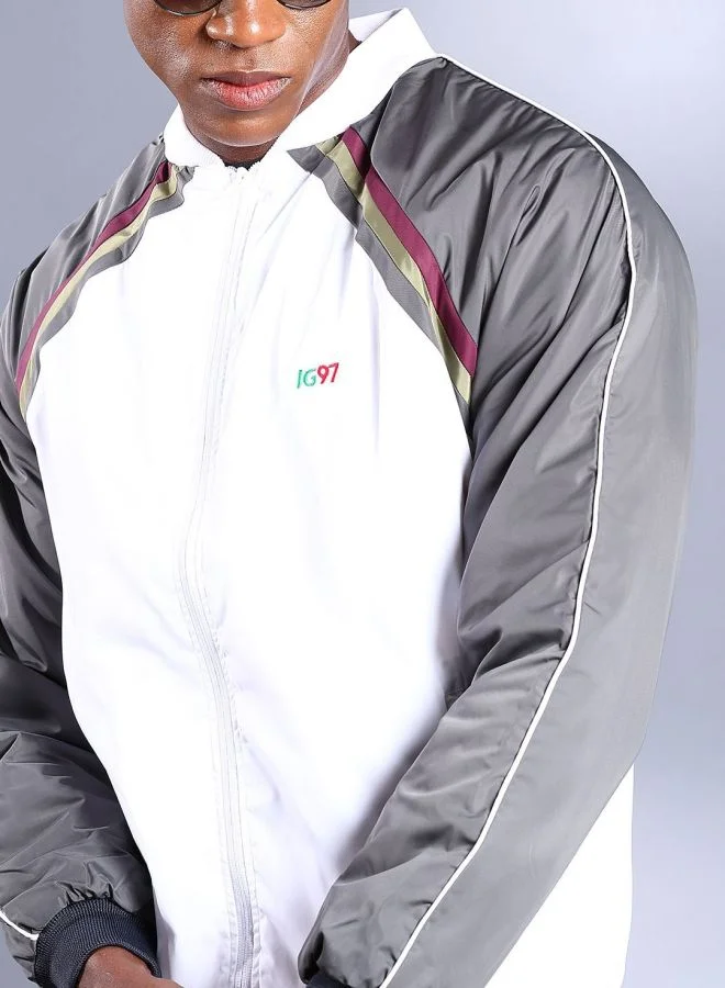 The Indian Garage Co Men Slim Fit Colourblocked Bomber Jackets
