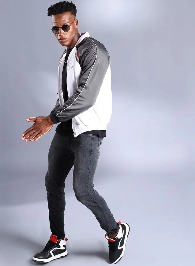 The Indian Garage Co Men Slim Fit Colourblocked Bomber Jackets