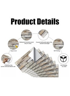 RATSAW 3D Wall Panels Peel and Stick Wallpaper 12PCS 30 x 15cm Wall Tiles Self Adhesive Waterproof Wall Sticker Brick Wallpaper Decorative Tiles Stickers for Kitchen Bathroom Wall Decor  - Image 2