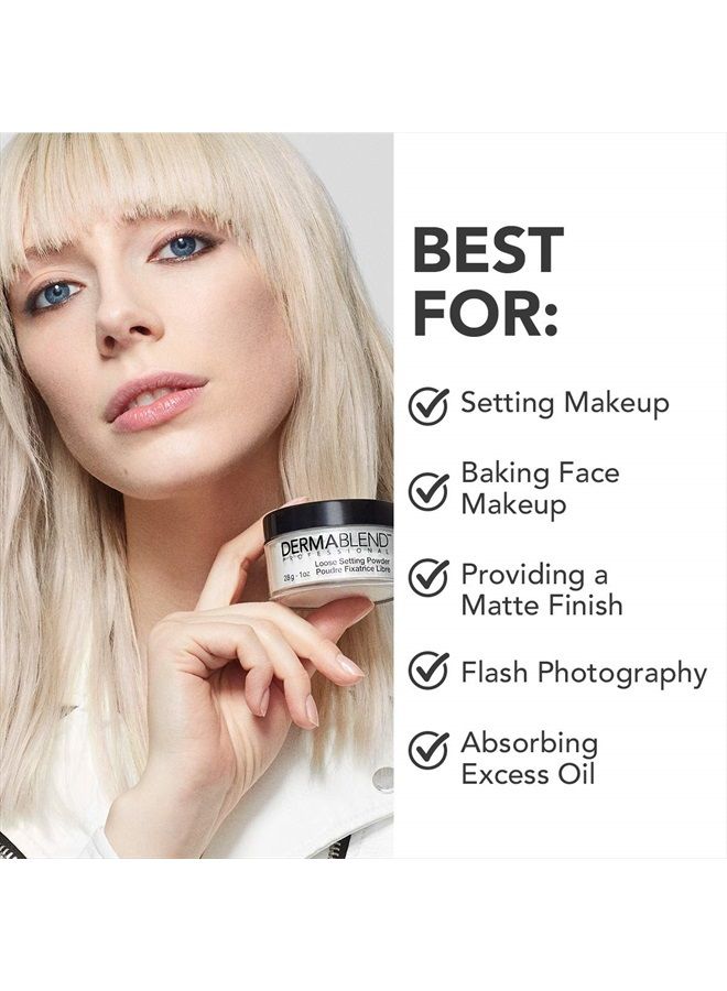 Dermablend بودرة تثبيت فضفاضة، بودرة وجه بيج بارد وبودرة إنهاء للمكياج لألوان البشرة الفاتحة والمتوسطة والمسمرة، لمسة مطفية وتحكم في اللمعان، 1 أونصة - Image 5
