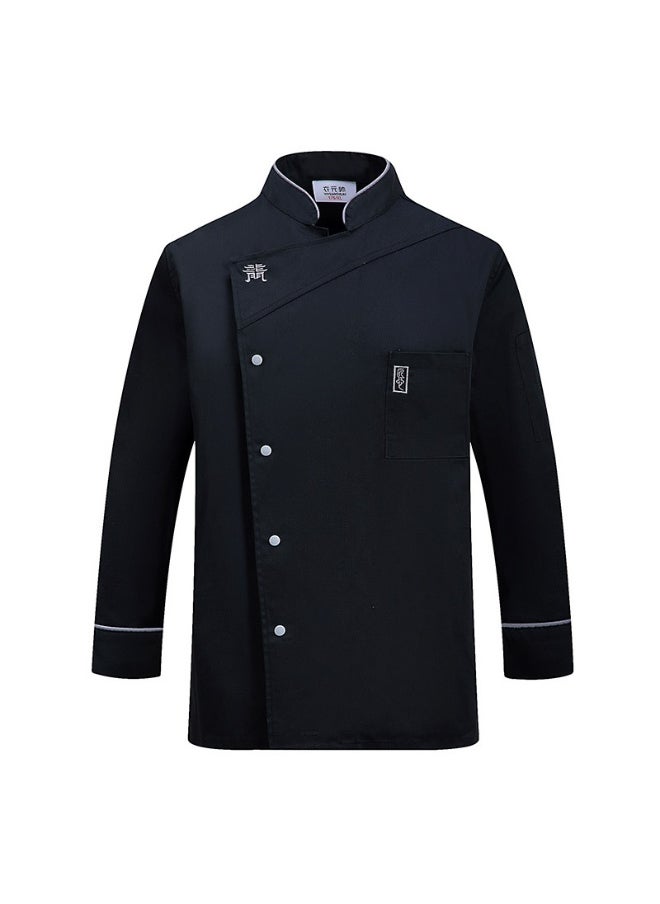 NIBEMINENT Chef Coat Hotel Costume Kitchen Uniform Shirts Long Sleeves Chef Jackets Men Women Waiter Western Restaurant Work Clothes  - Image 1