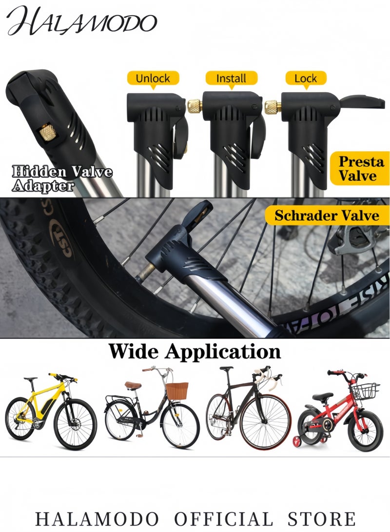 HALAMODO Bike Repair Kit Bike Tire Repair Tool Kit Mini Bicycle Pump Bicycle Tire Patch Kit Used for Mountain Bike and Road Bike - Image 4