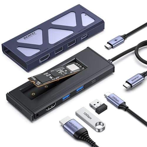 BENFEI 6in1 USB C Hub with M2 NVMe SSD Enclosure 10Gbps USB 32 Ports 2USBA 1USBC 100W PD 4K60HZ HDMICompatible with MacBook ProAir iPad Pro Dell XPS Surface Pro - Image 1