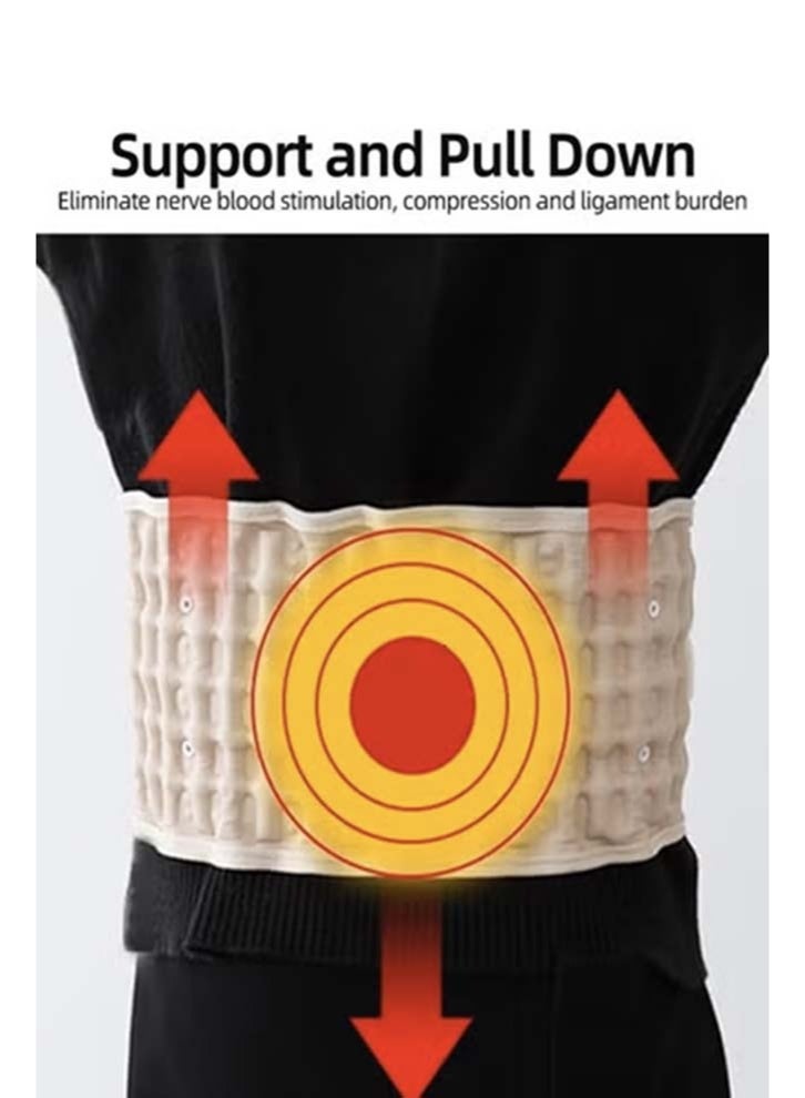 حزام ظهر قابل للنفخ لتخفيف الضغط، حزام دعم الظهر، دعامة الظهر، حزام تخفيف الضغط القطني لتخفيف آلام أسفل الظهر للرجال والنساء - Image 2