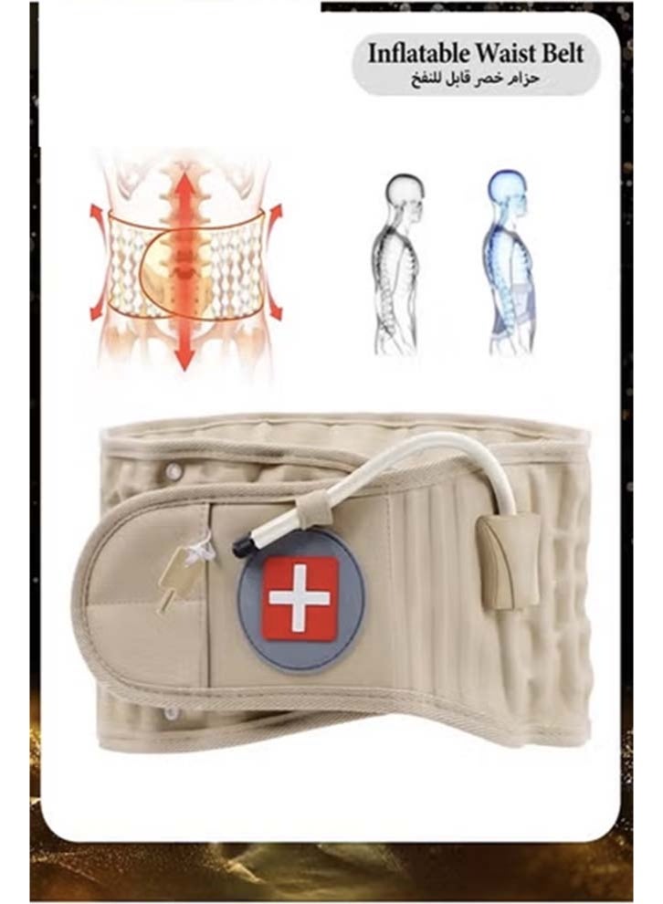 حزام ظهر قابل للنفخ لتخفيف الضغط، حزام دعم الظهر، دعامة الظهر، حزام تخفيف الضغط القطني لتخفيف آلام أسفل الظهر للرجال والنساء - Image 5