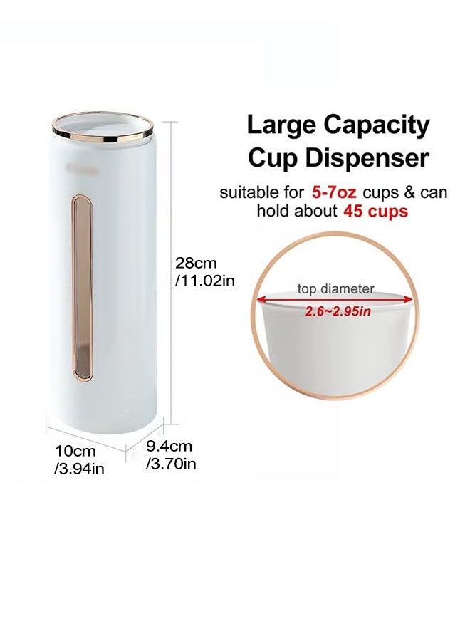 Wall Mounted Cup Dispenser, Drill-Free Pull Type Disposable Cup Holder with Dustproof Cover, Fits 5oz-7oz Paper Cups for Home Office Restaurant Use - Image 2