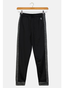 Kids Boy Brand Logo Drawstring Jogger Pants, Black