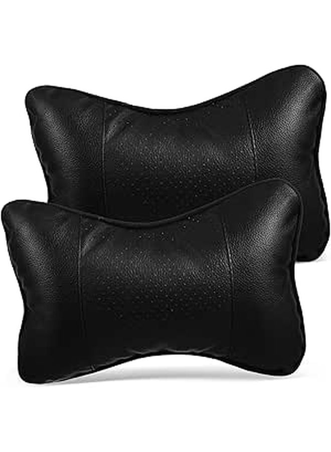 2Pcs Black Car Neck Pillow for Driving Comfort Posture Support All Season Use - Image 1