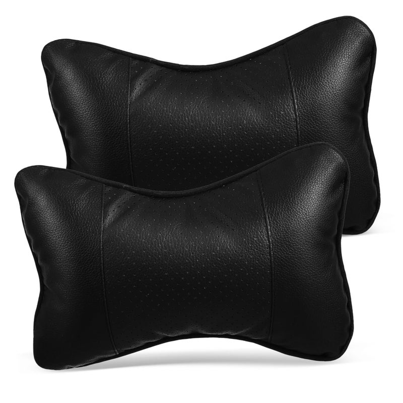 2Pcs Black Car Neck Pillow for Driving Comfort Posture Support All Season Use - Image 2