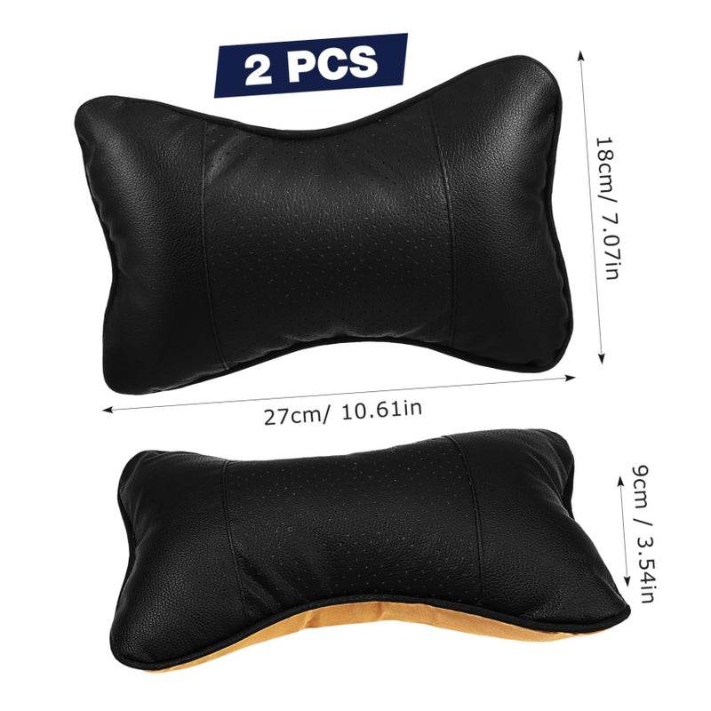 2Pcs Black Car Neck Pillow for Driving Comfort Posture Support All Season Use - Image 3
