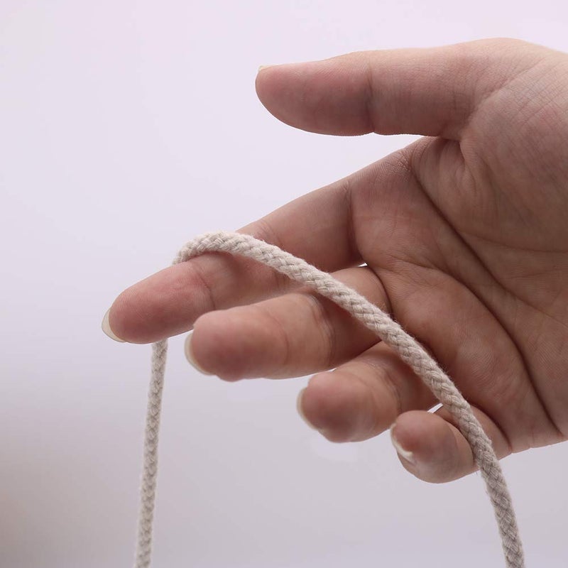 Tenn Well 5mm Macrame Cord, 165Feet Braided Cotton Rope Thick Craft Twine for Macrame Plant Hangers, Wall Hangings, Drawstrings, Clothes Lines, DIY Crafts (Beige) - Image 4