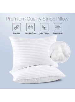 Comfy COMFY SET OF 2 HOTEL STRIPE COTTON HYPOALLERGENIC WHITE PILLOW  - Image 1