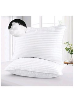 Comfy COMFY SET OF 2 HOTEL STRIPE COTTON HYPOALLERGENIC WHITE PILLOW  - Image 3