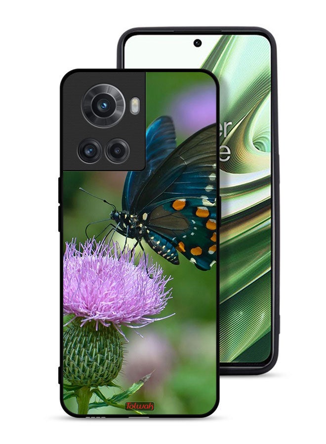 Tolwak OnePlus 10R 5G Protective Case Cover Butterfly Sitting On Flower - Image 1