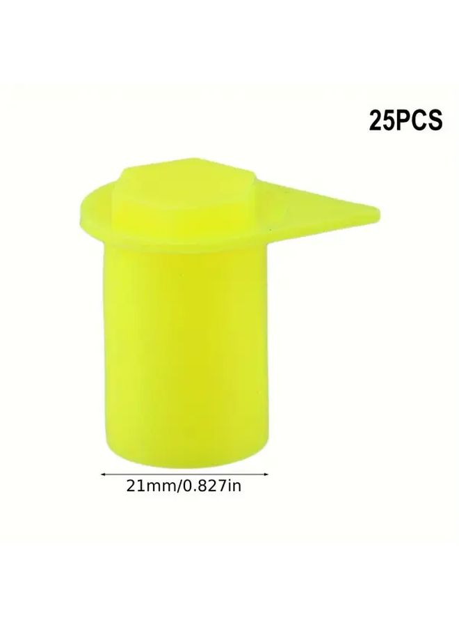 25pcs 21mm Yellow Dustproof Wheel Nut Indicator Long Safety Cover - Image 3