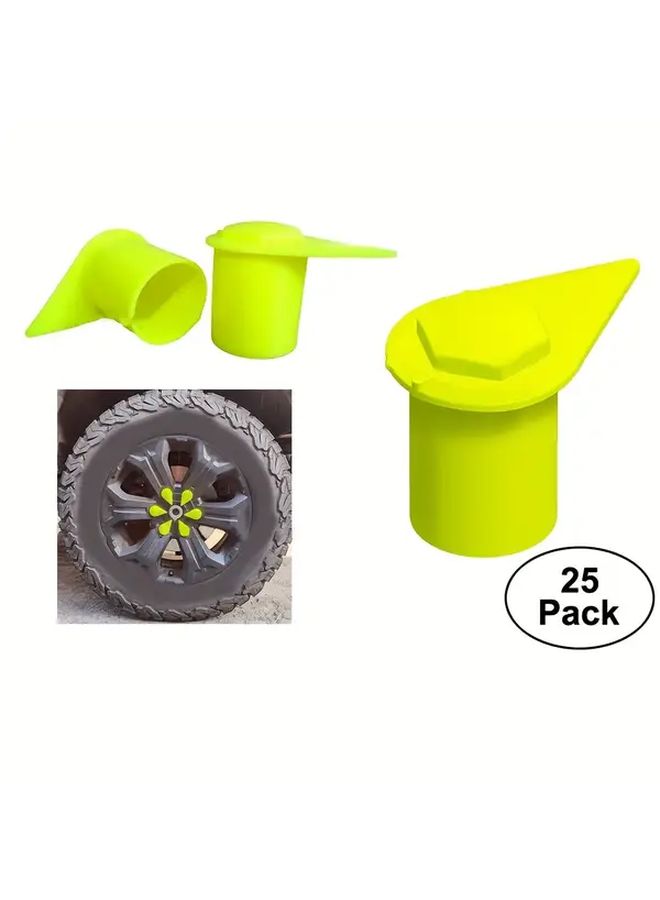 25pcs 21mm Yellow Dustproof Wheel Nut Indicator Long Safety Cover - Image 5