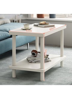 NKX 2 layer Minimalist Rectangular Coffee Table for Bedroom and Living Room 40x60 cm  - Image 1