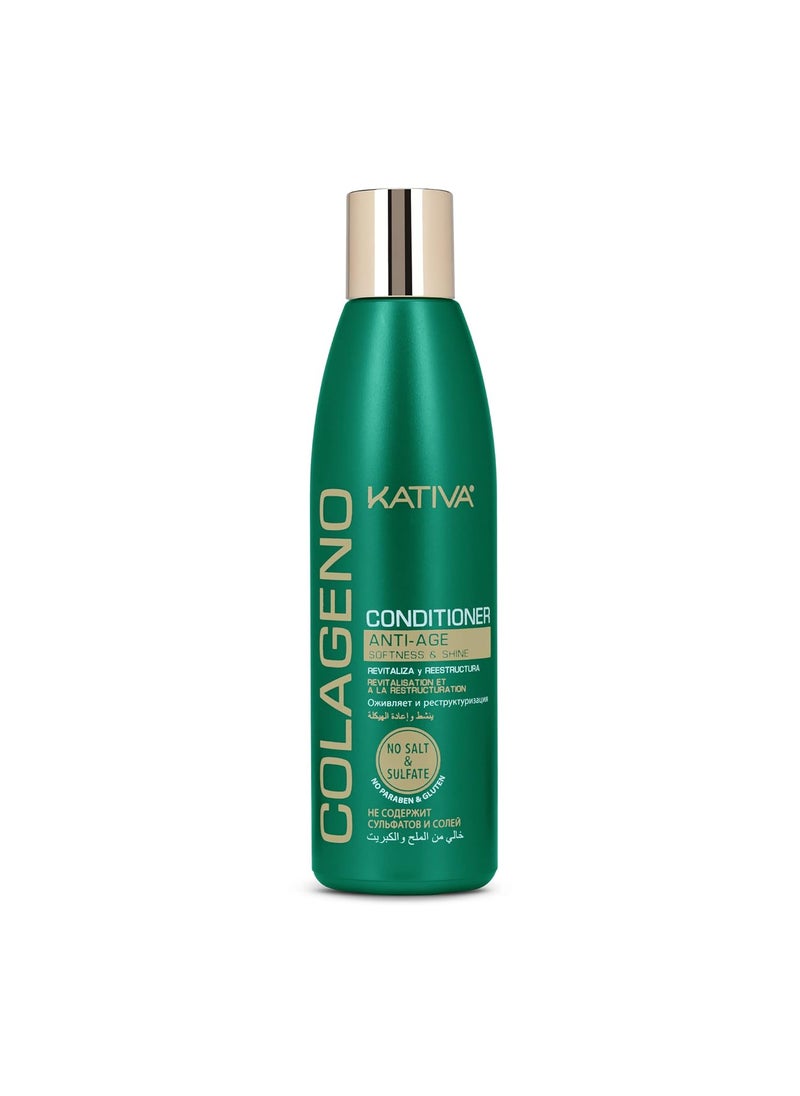 Kativa Kativa Collagen Conditioner 845 Fl Oz  Revitalizes and Restructures Hair for Weakened Aging and Damaged Hair Salt Free Sulfate Free Gluten Free Paraben Free 