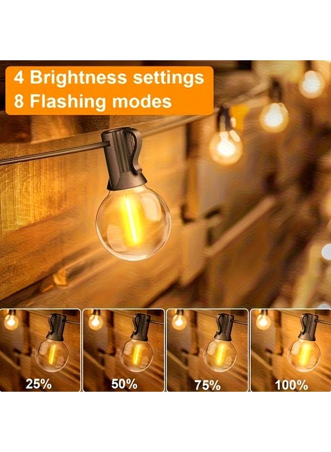 Smart Solar G40 String Lights 15 Shatterproof Bulbs 7 5M Remote 8 Modes - Image 4