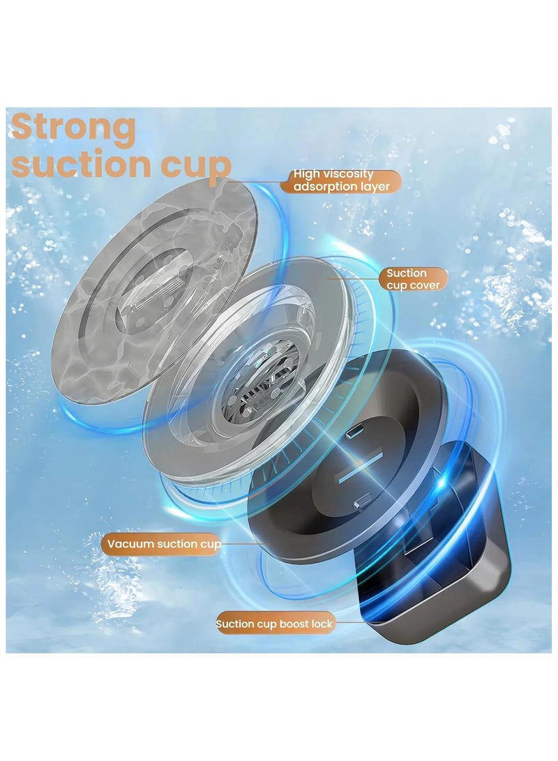 NANAO رف الحمام من الفولاذ المقاوم للصدأ، منظم دش مع كوب شفط، مقاوم للصدأ، من الألمنيوم، بدون حفر، رف تخزين مثبت على الحائط للحمام والدش والمطبخ - Image 3